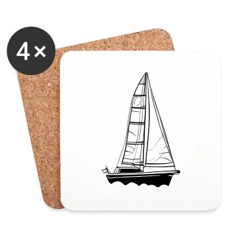 Sailing Sailboat Sailing Ship Sailing Sailing Sailor - Coasters (set of 4) - white - Front