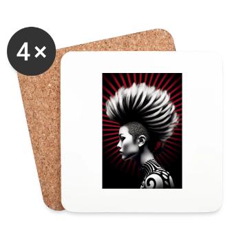 Mohawk Girl - Untersetzer (4er-Set) - Weiß - Vorne