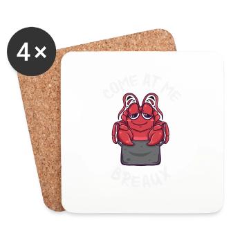 Come At Me Breaux Drôle d’écrevisse Bouillir Kawaii - Dessous de verre (lot de 4) - blanc - Devant