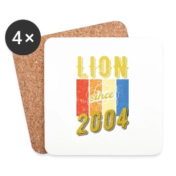 Léo 2004 Zodiac Cadeau d’anniversaire - Dessous de verre (lot de 4) - blanc - Devant
