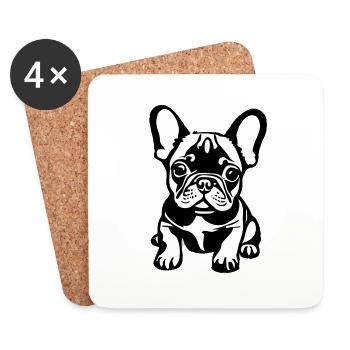 Propriétaires de chiens Bulldog Chiens Propriétaires de chiens - Dessous de verre (lot de 4) - blanc - Devant