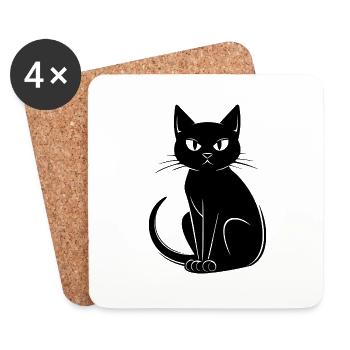 Cat Cat Kitten Cat Lady - Coasters (set of 4) - white - Front