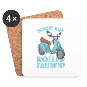 Bock auf Roller fahren Motorroller Scooter Outfit - Untersetzer (4er-Set) - Weiß - Vorne