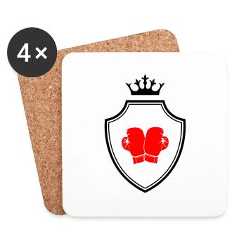 Boxer Crest - Dessous de verre (lot de 4) - blanc - Devant