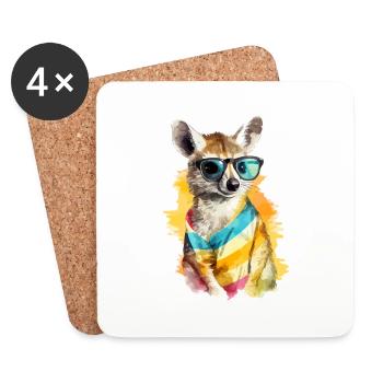 Liko the bespectacled numbat - Coasters (set of 4) - white - Front