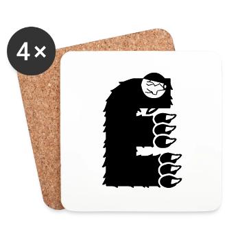 Monster Letter E - Coasters (set of 4) - white - Front