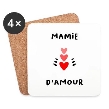 MAMIE. MAMAN. FÊTE DES MÈRES. BONNE FÊTE MAMAN - Dessous de verre (lot de 4) - blanc - Devant