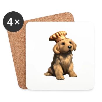 Golden Retriever Kochen Hunde Gastronom Hundewelpe - Untersetzer (4er-Set) - Weiß - Vorne