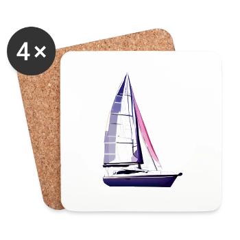 Segeln Segelschiff Segler Segelboot Segelsport - Untersetzer (4er-Set) - Weiß - Vorne