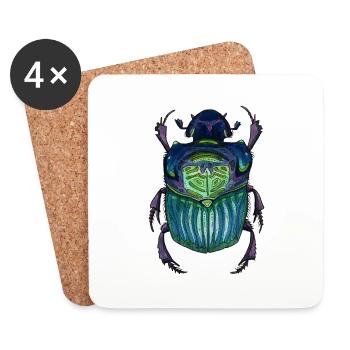 Big Beetle - Coléoptère géant - Dessous de verre (lot de 4) - blanc - Devant
