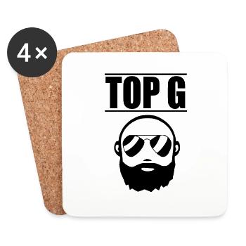 Top G-Logo - Untersetzer (4er-Set) - Weiß - Vorne