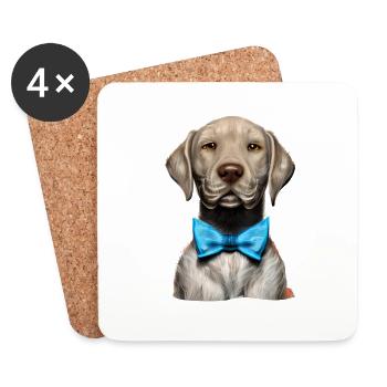 Labrador owner puppy Labrador Retriever - Coasters (set of 4) - white - Front