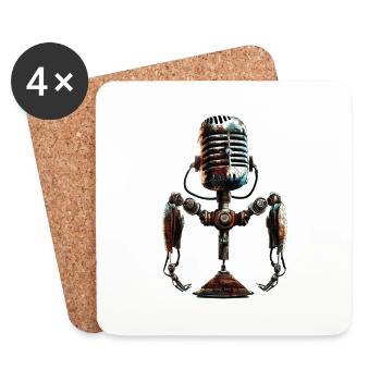 microphone old school - Untersetzer (4er-Set) - Weiß - Vorne