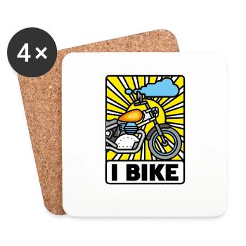 I Bike - Untersetzer (4er-Set) - Weiß - Vorne