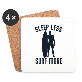 Sleep less surf more - Coasters (set of 4) - white - Front