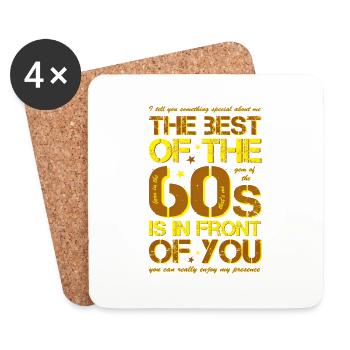 60s 60s 60's sixties - Coasters (set of 4) - white - Front