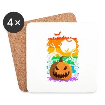 Gay Pride Parade LGBTQ+ Rainbow Flag Body Positive - Untersetzer (4er-Set) - Weiß - Vorne