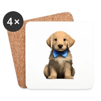 Propriétaires de chiens Golden Retriever chiots chiens - Dessous de verre (lot de 4) - blanc - Devant