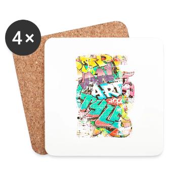 Graffiti style Splash hip hop colors painter color - Coasters (set of 4) - white - Front