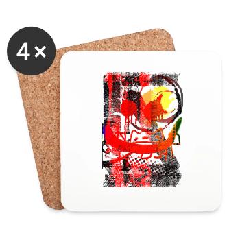 Graffiti style Splash hip hop colors painter color - Coasters (set of 4) - white - Front
