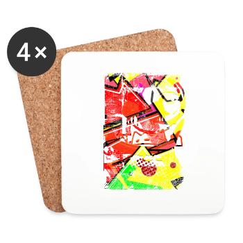Graffiti style Splash hip hop colors painter color - Coasters (set of 4) - white - Front