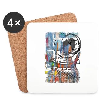 Graffiti style Splash hip hop colors painter color - Coasters (set of 4) - white - Front