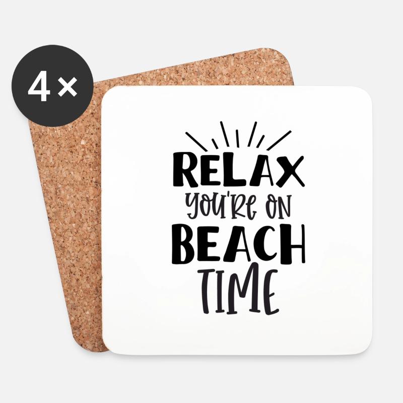 Relax you are on Beach Time - Untersetzer (4er-Set) - Weiß