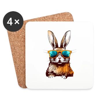 Ilko le lapin - Dessous de verre (lot de 4) - blanc - Devant