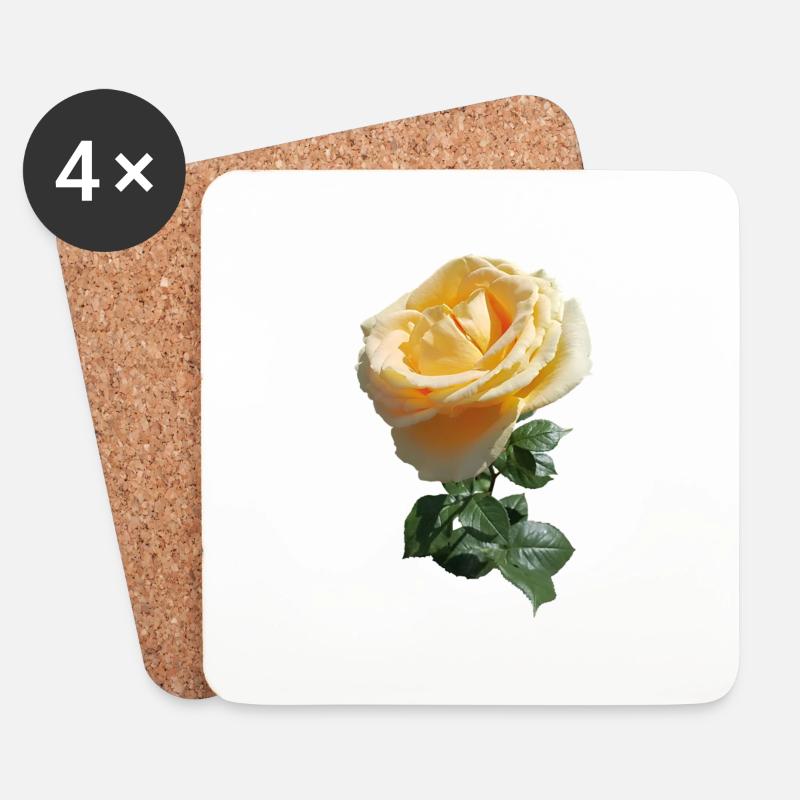 TEA ROSE - Coasters (set of 4) - white