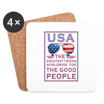 USA ... GOOD PEOPLE - Untersetzer (4er-Set) - Weiß - Vorne