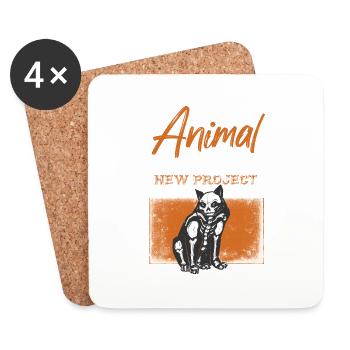 Lustiges Taxidermie und Tierpräparator Taxidermist - Untersetzer (4er-Set) - Weiß - Vorne
