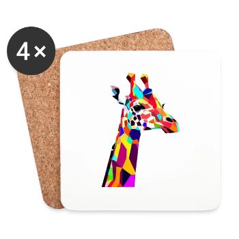 Girafe - Dessous de verre (lot de 4) - blanc - Devant