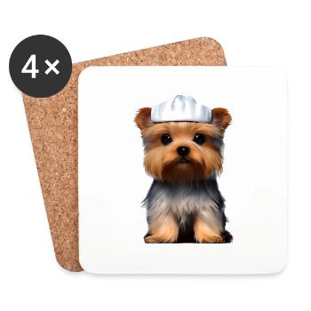 Yorkshire Terrier Kochen Hundewelpe Gastronom Hund - Untersetzer (4er-Set) - Weiß - Vorne
