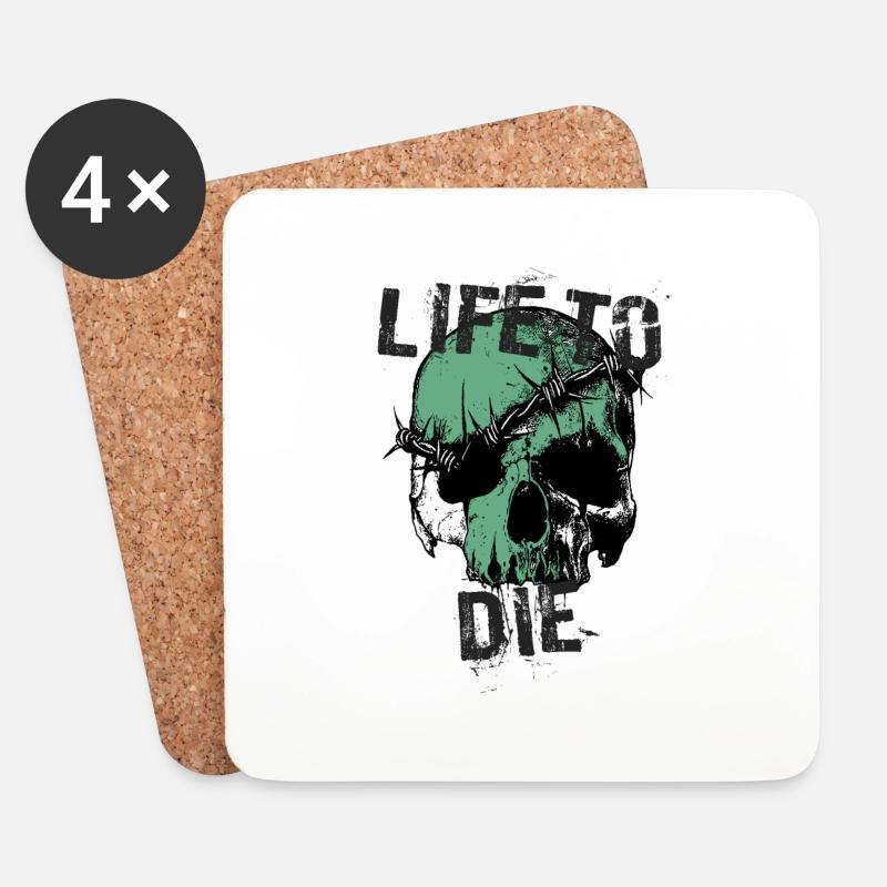 Life To Die b - Coasters (set of 4) - white