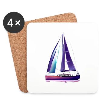 Segler Segelschiff Segeln Segelboot Segelsport - Untersetzer (4er-Set) - Weiß - Vorne