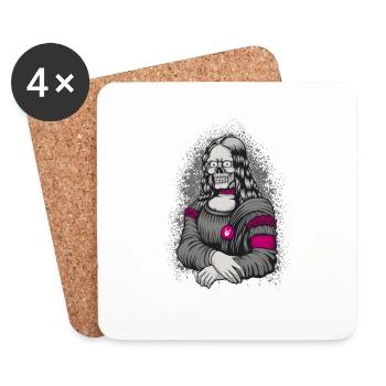 Mona Lisa - Untersetzer (4er-Set) - Weiß - Vorne