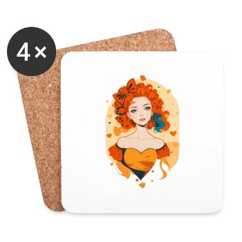 Lady Orange - Untersetzer (4er-Set) - Weiß - Vorne