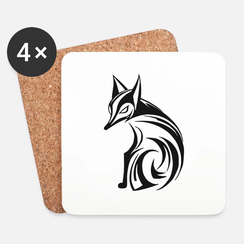Cute Fox - Coasters (set of 4) - white