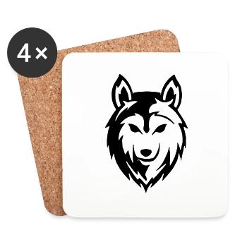 The wolf - Coasters (set of 4) - white - Front