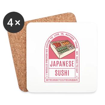 Retro Sushi Liebhaber Zitat - Untersetzer (4er-Set) - Weiß - Vorne