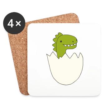 Dino Baby - Coasters (set of 4) - white - Front