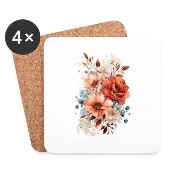 Flowers - Coasters (set of 4) - white - Front