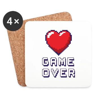 Game Over violet - Dessous de verre (lot de 4) - blanc - Devant