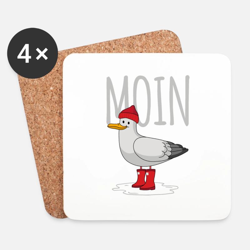 Moin Möwe - Untersetzer (4er-Set) - Weiß