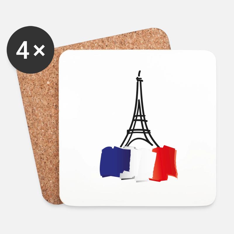 paris eiffelturm - Untersetzer (4er-Set) - Weiß
