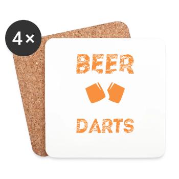 bier und dart - Untersetzer (4er-Set) - Weiß - Vorne