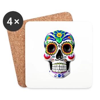 Dia de los Muertos - Untersetzer (4er-Set) - Weiß - Vorne