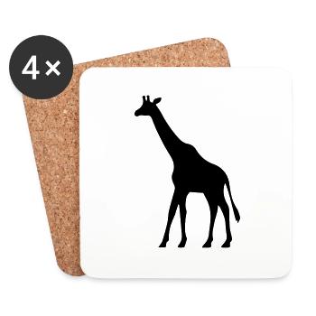 girafe - Dessous de verre (lot de 4) - blanc - Devant