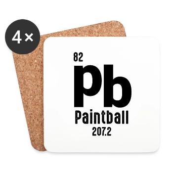 Paintball Airsoft - Dessous de verre (lot de 4) - blanc - Devant