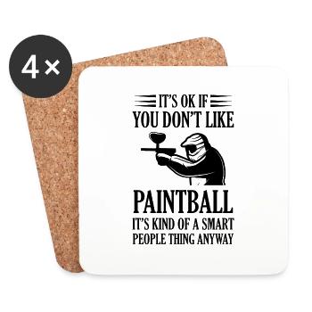 Paintball Airsoft - Dessous de verre (lot de 4) - blanc - Devant